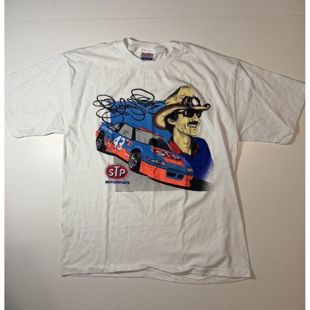 Vintage Richard Petty TShirt Adult XL 80s Single Stitch  Autograph